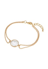Luluandjane - Damen Armband aus Metall-Legierung in Gelbgold mit Süßwasser-Zuchtperle - gelbgold