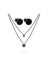 LIEBESKIND - Halskette & Ohrstecker Set - schwarz