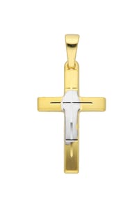 Adelia's - Damen Gold Schmuck 585 Gold Kreuz Anhänger - gold
