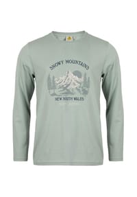 ROADSIGN® australia - Herren Langarmshirt Snowy Mountain Baumwollshirt mit Print - grau