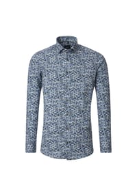 VENTI - Herren Businesshemd Print Modern Fit - Azurblau(100)