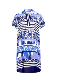 BETTY BARCLAY - Sommerkleid mit überschnittenen Ärmeln - Blau/Weiß