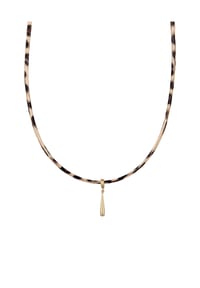 elli. - Halskette Choker Synthetik Leder 925 Sterling Silber Vergoldet - Gold
