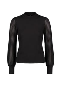zero - Strickpullover mit transparenten Ärmeln - Black Beauty
