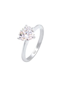 elli. - Ring Herz Zirkonia Verlobungsring Solitär 925 Silber - Pink