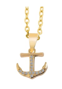 Adelia's - Adelia's stilvoller Anker Anhänger aus 925 Sterling Silber - Gold