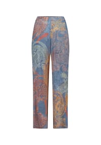BETTY BARCLAY - Marlene-Hose mit elastischem Bund - Blau/Rot