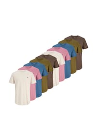 JACK & JONES - Herren T-Shirt, 10er Pack - JPRBLABRODY TEE CREW NECK 10PKJ, Kurzarm, Rundhals, Baumwolle - Blau/Grün/Rot/Weiß
