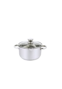 MICHELINO - Michelino Carolin Bratentopf mit Glasdeckel & Ausgießfunktion - ø24 cm - Silber 24 cm