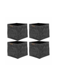 Lycce - Faltbare Aufbewahrungsbox, 4er Set - Cord, passend für Kallax Regal, abnehmbarer Bezug, robust, formstabil - Altrosa