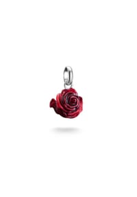 Thomas Sabo - Charm-Anhänger Rosenblüte rot Connect - rot, silberfarben