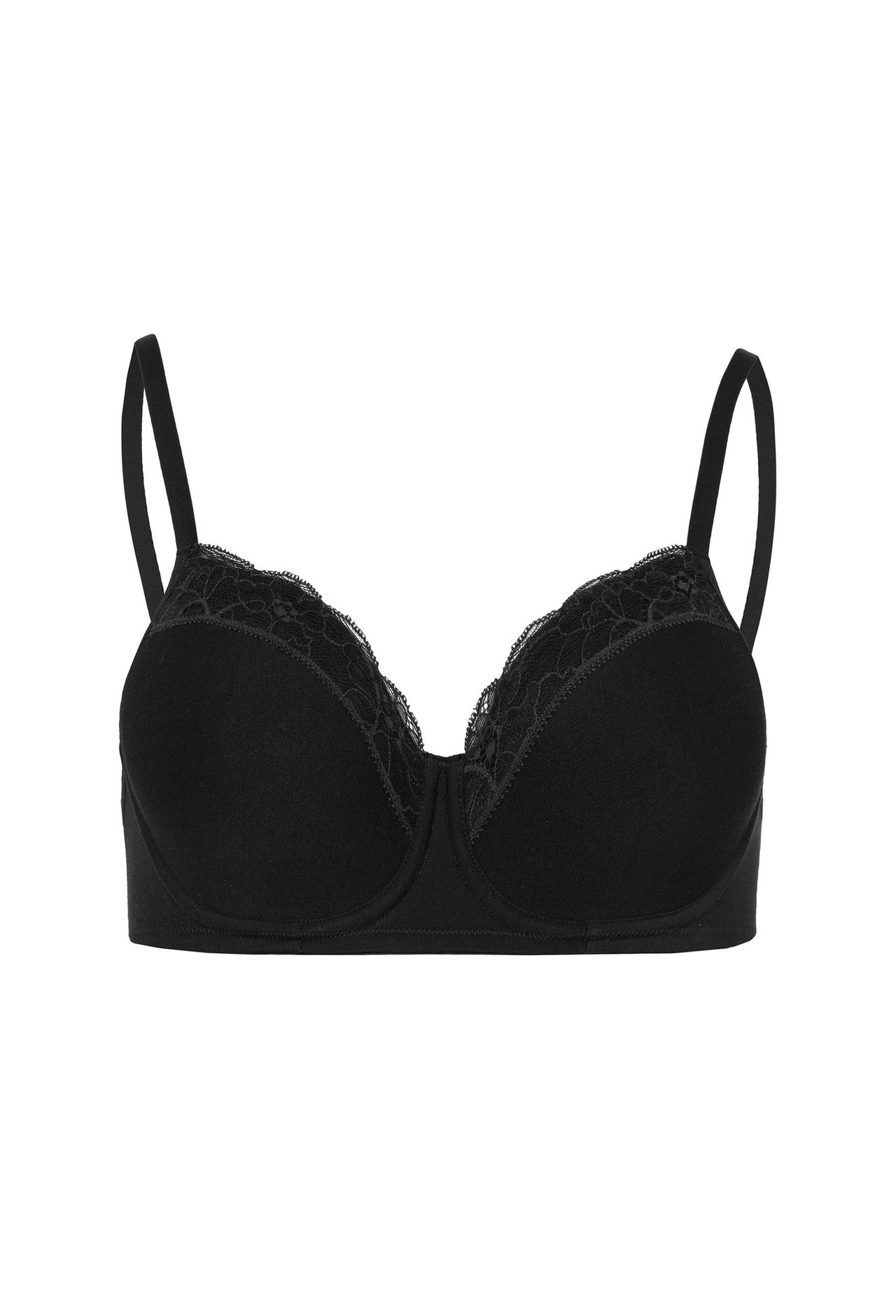Hanro Schalen Bh Cotton Lace Schwarz 80D
