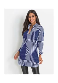 Witt - Bluse - weiß-royalblau-gemustert