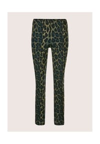MADELEINE - Gerade Jersey-Leggings mit Animal-Print - petrol / schwarz