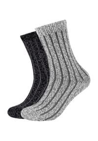 s.Oliver - Socken, 2er-Pack, Ripp-Optik - 1202 OFFWHITE MELANGE
