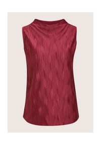 MADELEINE - Kurzarm-Bluse mit Stehkragen, strukturiert - marine