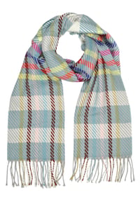 collezione alessandro® - Winterschal Bright moderner Karoschal, Made in Italy - hellblau