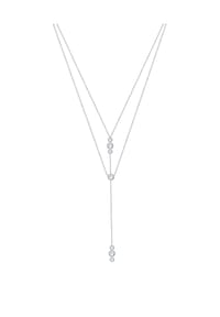 elli. - Halskette Y-Kette Geo Layer 925 Silber, Mit Kristallen Von Swarovski® - Silber