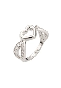 elli. - Ring Herz Zirkonia Weiß 925 Sterling Silber - Gold
