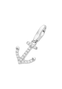 GIORGIO MARTELLO MILANO - Charm Anker mit Zirkonia, Silber 925 - weiß