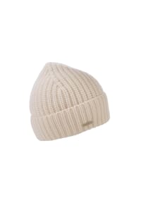 SEEBERGER - Cashmere Aufschlagmütze  grob gestrickt 19012-0 - offweiss