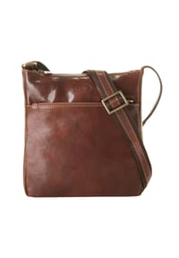 piké - Umhängetasche Echt Leder, Made In Italy - braun