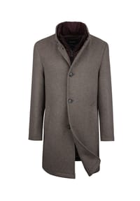 DIGEL - Modern Fit Wollmantel Delray in Taupe - Taupe