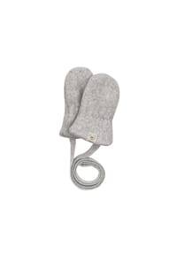 maximo® - GOTS BABY-Fausthandschuhe Baumwollfleece, ohne Daumen, Band - beigemeliert