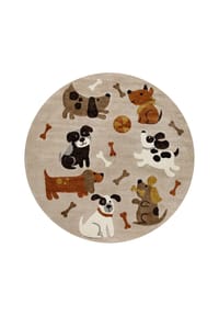SMART KIDS - Kinderteppich Rocky & Friends - Moderner Spielteppich mit Konturenschnitt - sand beige meliert