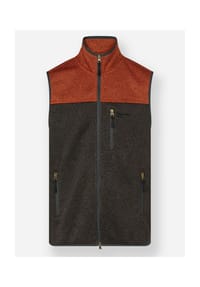 Witt - Strickfleece-Weste - anthrazit-rostrot-meliert