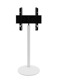 VCM. - TV Standfuß 32-70 Zoll | VESA max. 600x400 bis 40 kg | Runder Fernseh Ständer aus Alu | TV Bodenständer Maße ca. H. 100 x B. 55 x T. 45 cm | Fernsehstand Cirla - Weiß