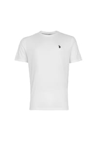 U.S. POLO ASSN. - Herren T-Shirt - Carded Jersey, Rundhals, Logo-Stickerei, Baumwolle - Weiß