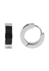 Adelia's - Adelia's Unisex Creolen aus mattem Edelstahl Ø 9 mm - schwarz