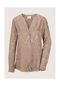 MADELEINE - Lange Jacquard-Bluse - caramel