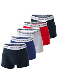 GANT - Herren Boxershorts, 5er Pack - Basic Trunks, Cotton Stretch, Logo, uni - Mehrfarbig