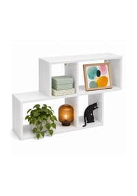 VCM. - Wandregal mit 5 Fächern, Hängeregal 100 x 53 x 20 cm, Bücherregal und Dekoregal für Wohnzimmer, Büro und Flur - Lusas - Anthrazit / Honig-Eiche