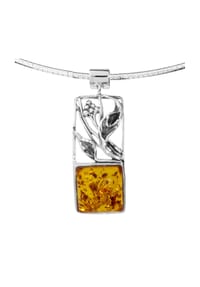 OSTSEE-SCHMUCK® - Halsreif mit Anhänger , Vilma , Silber 925/000 - silber