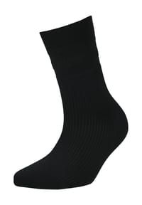 ITEM m6 - Mittelhohe Socken CONSCIOUS COTTON RIBBED, Anti-Fatigue Effekt, für Damen - ALL BLACK