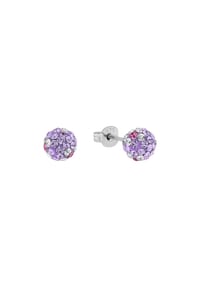 amor - Ohrstecker für Damen, 925 Sterling Silber, Kristallglas - Schwarz