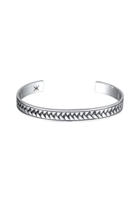 KUZZOÍ - Armband Herren Armreif Zopfmuster 925 Sterling Silber - Silber