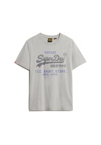 Superdry. - Herren T-Shirt - VI Heritage Relaxed Tee , T-Shirt, Baumwolle, Rundhals, Logo, einfarbig - Dunkelblau