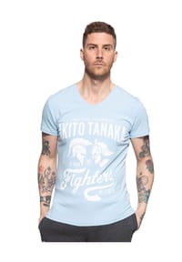 AKITO TANAKA - T-Shirt mit coolem Kontrast-Print Gladiator Fighters - anthrazit