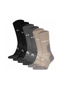 HEAD® - Unisex Wandersocken, 6er Pack - Hiking All Climates Crew, Sportsocken, Logo - Grau