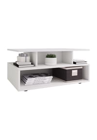 VCM. - Holz Couchtisch | Sofatisch mit ausreichend Stauraum | Maße ca. H. 40 x B. 80 x T. 50 cm | Wohnzimmertisch - Esila - Anthrazit
