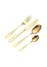 Cheffinger - 72 tlg Besteck-Set für 12 Personen aus 18/10 Edelstahl in Gold - Gold