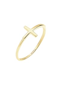 elli. PREMIUM - Ring Kreuz Symbol Trend Blogger 375 Gelbgold - Gold