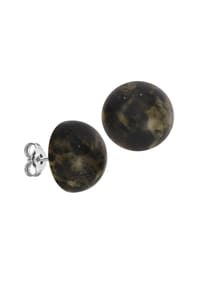 OSTSEE-SCHMUCK® - Ohrstecker , Klassisch 16 mm , Silber 925/000 - schwarzgrau