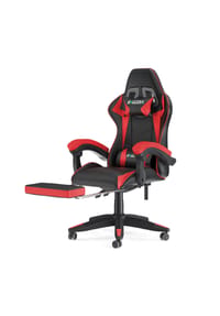 Rattantree - Ergonomischer Gamingstuhl mit Fußstütze, verstellbar, mit Lenden- und Nackenkissen, Schwarz und Rot - blau