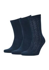 TOM TAILOR - Socken, 3er-Pack, Zopfmuster, für Damen - OCEAN