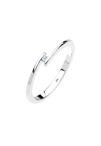 elli. DIAMONDS - Ring Verlobungsring Solitär Diamant 0.015 Ct.925 Silber - Gold